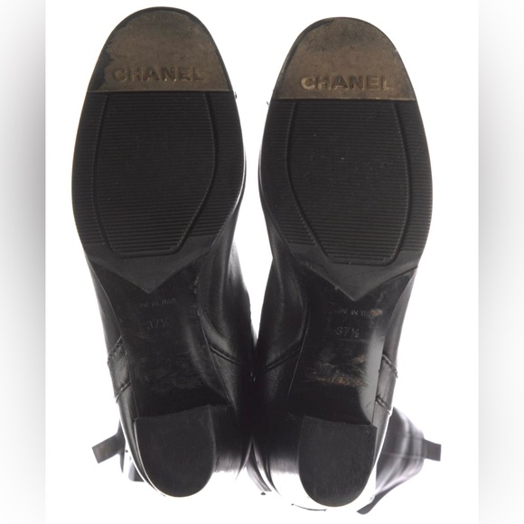 Chanel Black Lambskin Leather Over the Knee Boots - Picture 5 of 14